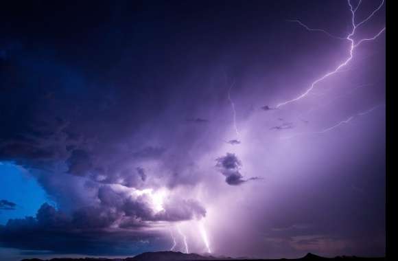 Sky Landscape Purple Cloud Photography Lightning