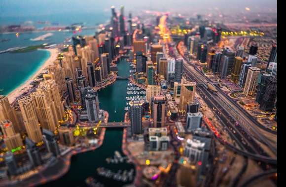 Skyscraper Building Cityscape United Arab Emirates City Dubai Photography Tilt Shift