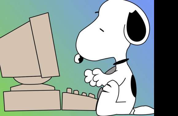 Snoopy at the Computer - Peanuts wallpapers hd quality