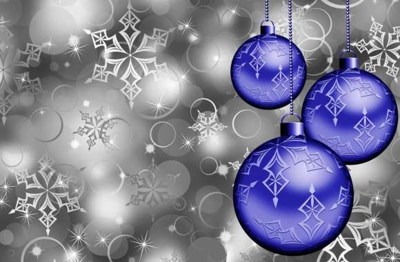 Snowflake Sparkles Silver Blue Christmas Ornaments Holiday Christmas wallpapers hd quality