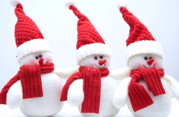 Snowman Santa Hat Holiday Christmas wallpapers hd quality