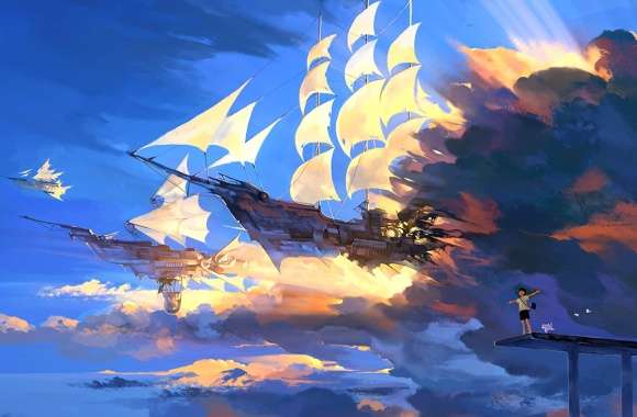 Soaring Fantasy Ships -