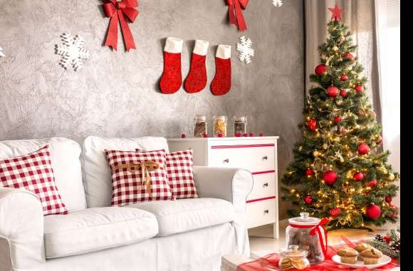 Sofa Christmas Ornaments Christmas Tree Holiday Christmas wallpapers hd quality