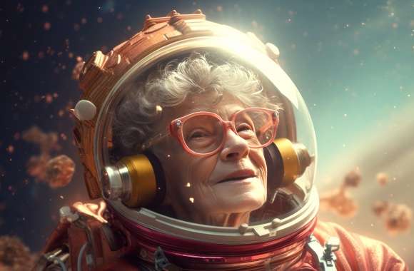 Space Explorer Grandmother AI Art