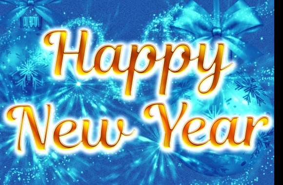 Sparkles Blue Christmas Ornaments Happy New Year Holiday New Year