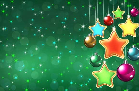 Sparkles Colorful Star Christmas Ornaments Holiday Christmas