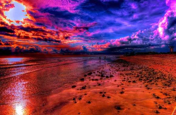 Spectacular HDR Beach Sunset