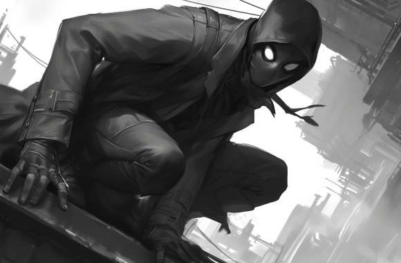 Spider-Man Noir - Monochrome Comic Hero Background