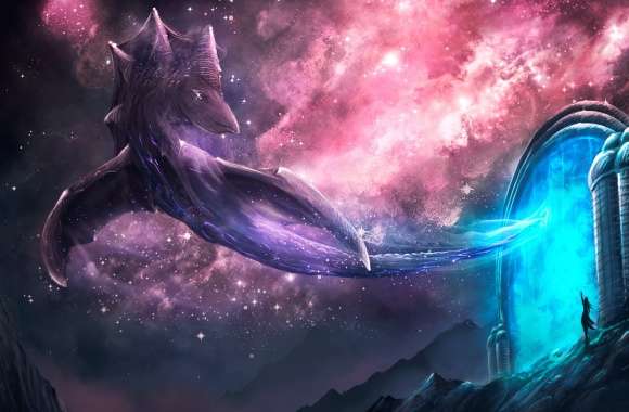 Star Magic Portal HD Fantasy Creature Wallpaper