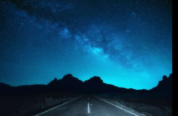 Star Night Road Sci Fi Milky Way wallpapers hd quality