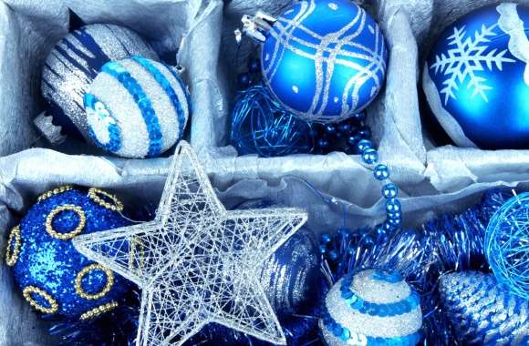 Star Silver Blue Christmas Ornaments Holiday Christmas wallpapers hd quality