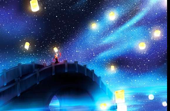 Starlit Bridge Fantasy wallpapers hd quality