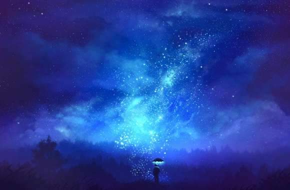 Starry Night Umbrella Fantasy - wallpapers hd quality