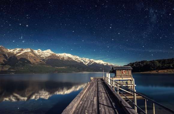 Starry Pier Reflection -