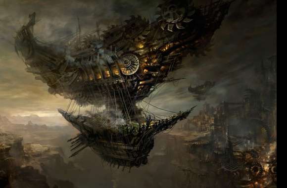 Steampunk Skyship Sci-Fi wallpapers hd quality