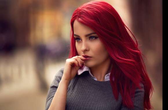 Striking Red-Haired Model