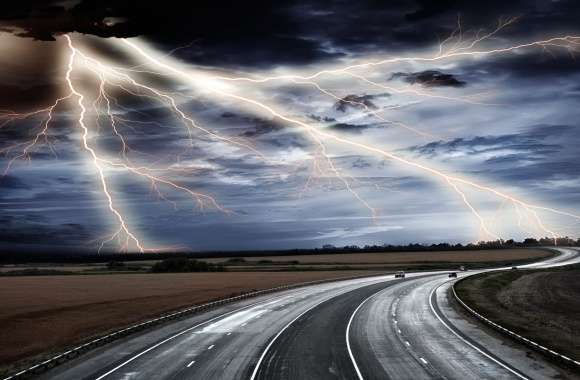 Striking Storm HD Lightning Photography Wallpaper