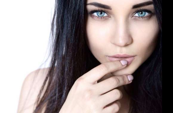 Stunning Brunette Model with Blue Eyes - wallpapers hd quality