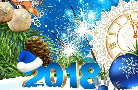 Stunning New Year 2018 HD Holiday Wallpaper