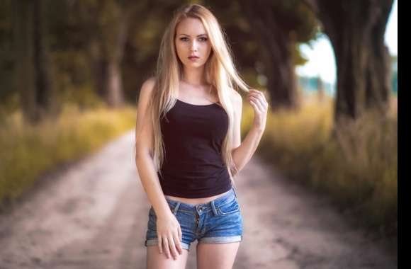 Stylish Blonde Model in Shorts -