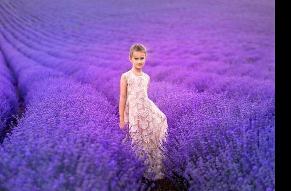 Summer Field White Dress Purple Flower Lavender Photography Child