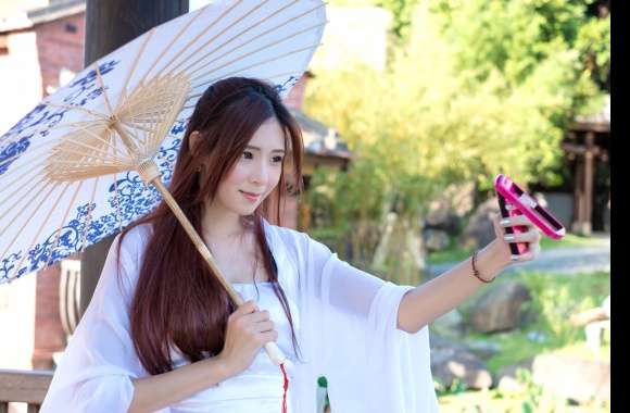 Summer Selfie with Umbrella -