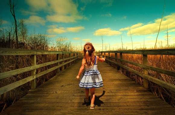 Summer Stroll - Cute Little Girl