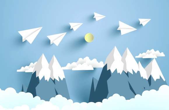 Sun, Clouds, and Paper Planes wallpapers hd quality
