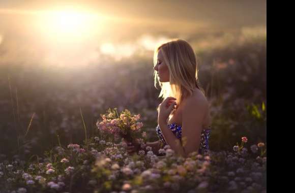 Sunkissed Serenity Woman in Flowers