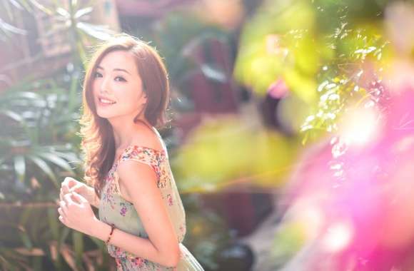 Sunny Bokeh Smile - Asian Model