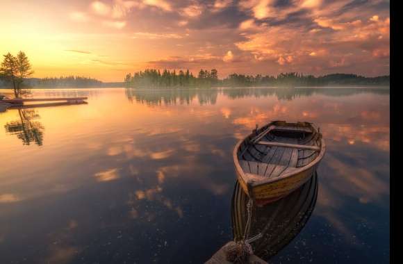 Sunset Cloud Sky Boat Nature Reflection Photography Lake