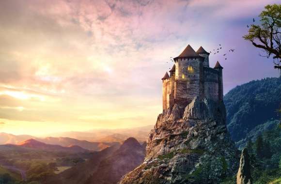 Sunset Fantasy Castle -