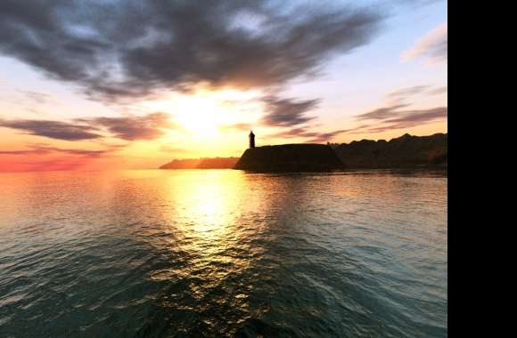 Sunset Lighthouse Ocean