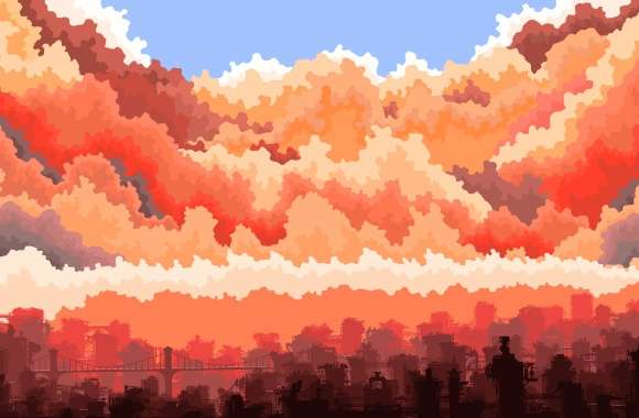 Sunset Skies HD Pixel Art Beauty