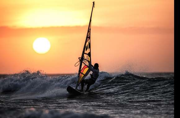 Sunset Windsurfing in wallpapers hd quality