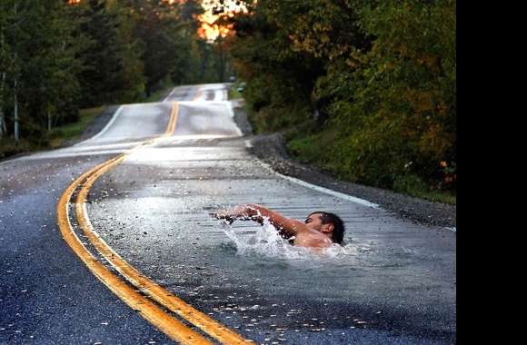 Surreal Road Swim