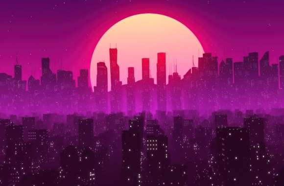 Synthwave Sunset City wallpapers hd quality