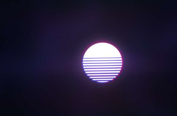 Synthwave white sun