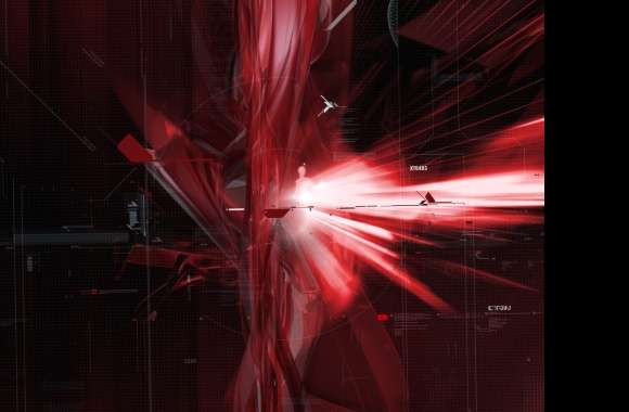 Technology CGI Texture Pattern Shapes Colors Abstract Red Wallpaper