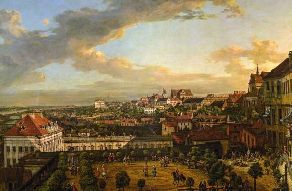 Town Building Castle Poland Artistic Painting wallpapers hd quality