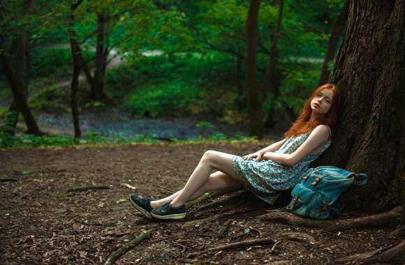 Tranquil Moment - Woman in Nature