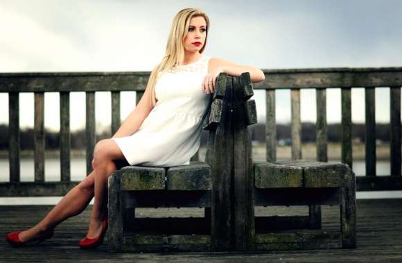 Tranquil Moments - Woman in White Dress