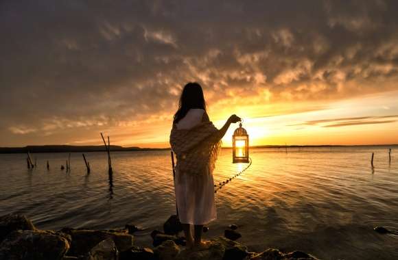 Tranquil Sunset Lantern -