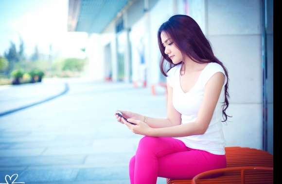 Tranquility in Pink - Asian Woman