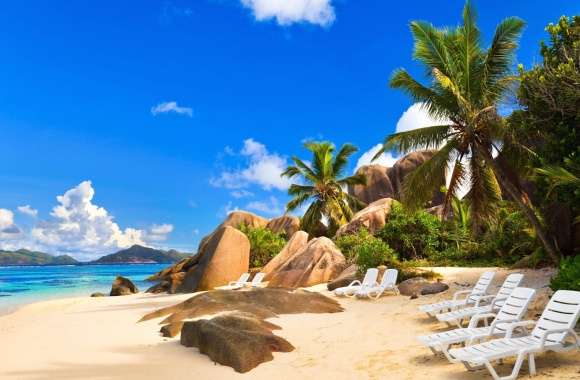 Tropical Paradise Seychelles Beach