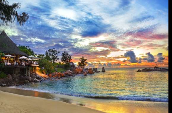 Tropical Seychelles Beach of Paradise