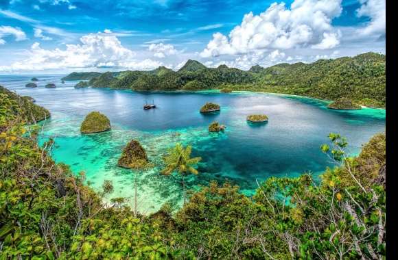 Tropics Cloud Holiday Indonesia Nature Lagoon wallpapers hd quality