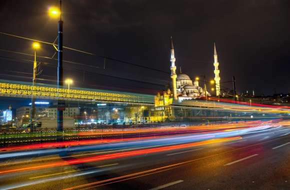 Turkey Mosque Architecture Light Night City Istanbul Photography Time Lapse