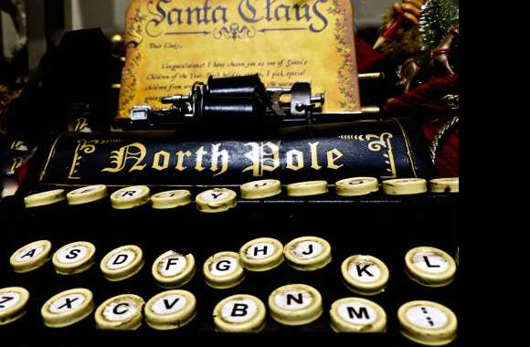 Typewriter North Pole Holiday Christmas