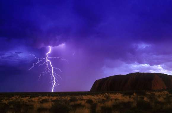 Uluru Lightning Captivating Rainstorm wallpapers hd quality